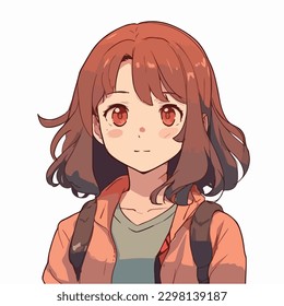 young cute girl anime style character vector illustration design. Manga Anime girl Faces Cartoon. face young girl anime style character vector illustration design. anime female manga cartoon. isolated