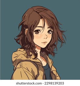 young cute girl anime style character vector illustration design. Manga Anime girl Faces Cartoon. face young girl anime style character vector illustration design. anime female manga cartoon. isolated