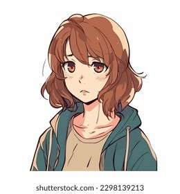 young cute girl anime style character vector illustration design. Manga Anime girl Faces Cartoon. face young girl anime style character vector illustration design. anime female manga cartoon. isolated