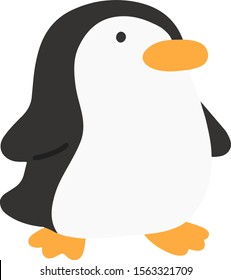 Young cute penguin flat color