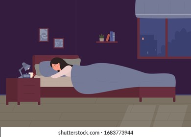 16,616 Bedroom In The Night Cartoon Images, Stock Photos & Vectors ...