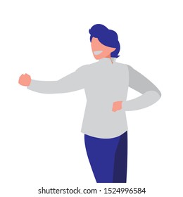 young dancer disco style character vector illustration design