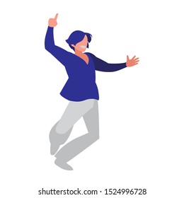 young dancer disco style character vector illustration design