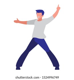 young dancer disco style character vector illustration design