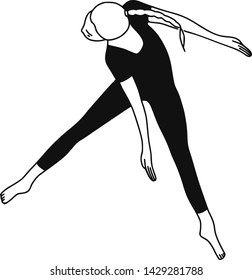 Young dancer performs a jump