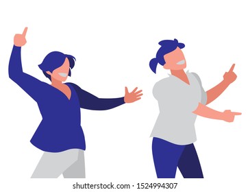 young dancers couple disco style characters vector illustration design