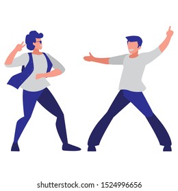 young dancers couple disco style characters vector illustration design