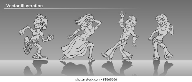 Young dancers, personage, vector
