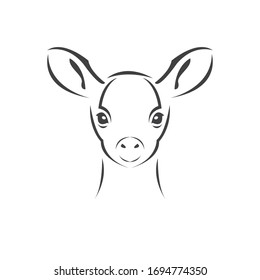 Young deer. Black. vector. icon symbol logo. Illustrator. on white background