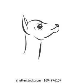 Junge Hirsche. Schwarz. Vektorillustration. Symbol Symbol-Logo. Illustrator. auf weißem Hintergrund