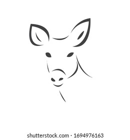 Junge Hirsche. Schwarz. Vektorillustration. Symbol Symbol-Logo. Illustrator. auf weißem Hintergrund