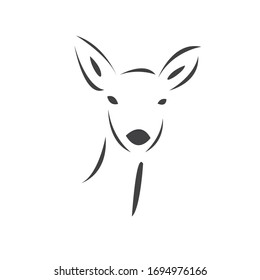 Young deer. Black. vector. icon symbol logo. Illustrator. on white background