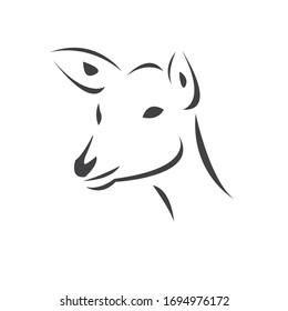 Junge Hirsche. Schwarz. Vektorillustration. Symbol Symbol-Logo. Illustrator. auf weißem Hintergrund