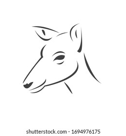 Young deer. Black. vector. icon symbol logo. Illustrator. on white background