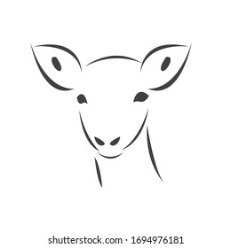 Young deer. Black. vector. icon symbol logo. Illustrator. on white background