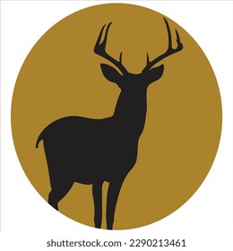 A young deer ‍silhouettes illustration.