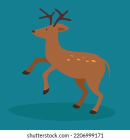 Young deer, illustration, vector, cartoon