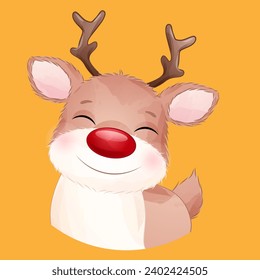 young deer smiling vector illustration