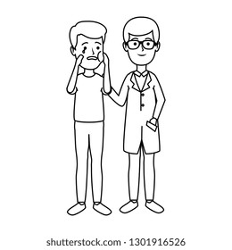 young dentist with patient