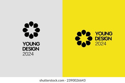 Young Design energetic logo design vector shapes brand guide with color options 