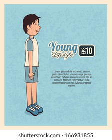 young design over blue background vector illustration