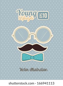 young design over blue background vector illustration