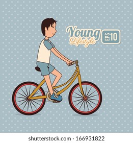 young design over dotted background vector illustration
