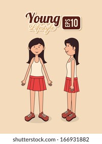 young design over pink background vector illustration
