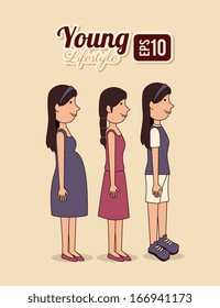 young design over pink background vector illustration