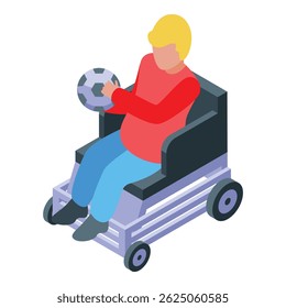 Young disabled athlete holding a soccer ball, enjoying sport and staying active