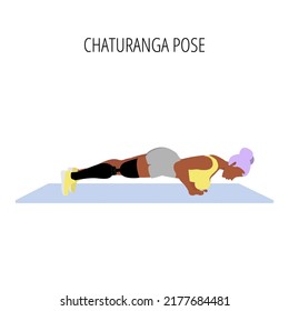 Young disabled woman with leg prosthesis doing yoga asana. Inclusive sport for people with disabilities. Female cartoon yoga pose. Full body yoga workout vector illustration