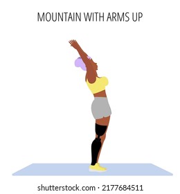 Young disabled woman with leg prosthesis doing yoga asana. Inclusive sport for people with disabilities. Female cartoon yoga pose. Full body yoga workout vector illustration