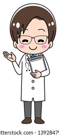 Young doctor man with medical chart