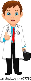 young doctor thumb up