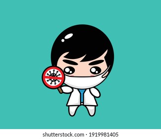 Young doctor wearing a medical mask