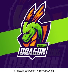 young dragon mascot esport logo design