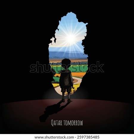 A young dreamer imagines the future of Qatar, filled with growth, innovation, and success.