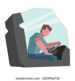Ilustración vectorial del conductor joven aislada