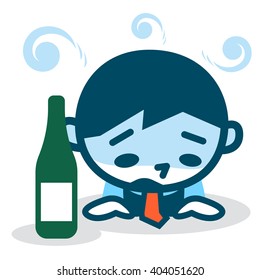 Young drunk businessman
