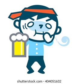 Young drunk businessman