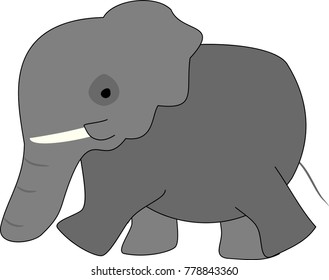 Funny Elephant Cartoon Isolated Vector Stock Vector (Royalty Free ...