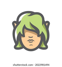 Young elf Girl Vector Symbol Cartografik