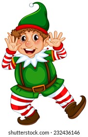 Young elf on white background