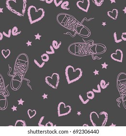 Young & enamored seamless pattern