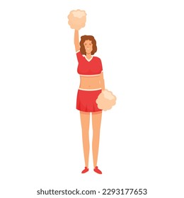 Young energetic girl icon cartoon vector. Pom leader. Cheer leader