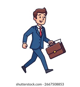 junger Unternehmer auf Arbeit flache Illustration Vektor