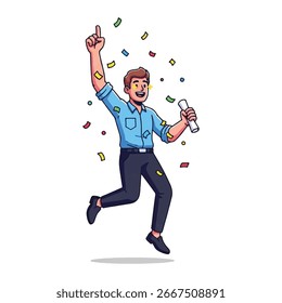 jovem empreendedor no vetor de ilustração plana de trabalho