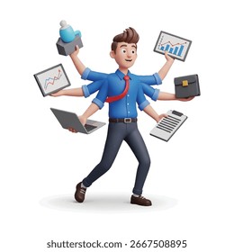 young enterpreneur on working flat illustration vector