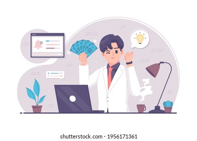 Young Entrepreneur Businessman character illustration