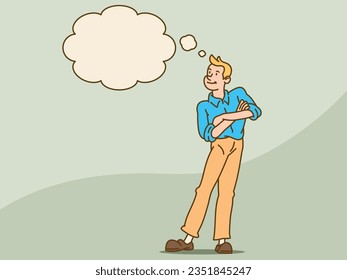 A young entrepreneur thinking. An idea concept.